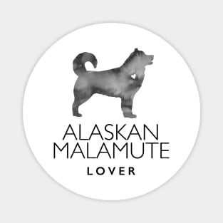 Alaskan Malamute Dog Lover Gift - Ink Effect Silhouette Magnet